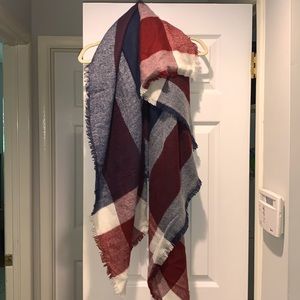 Red/Navy Blanket Scarf